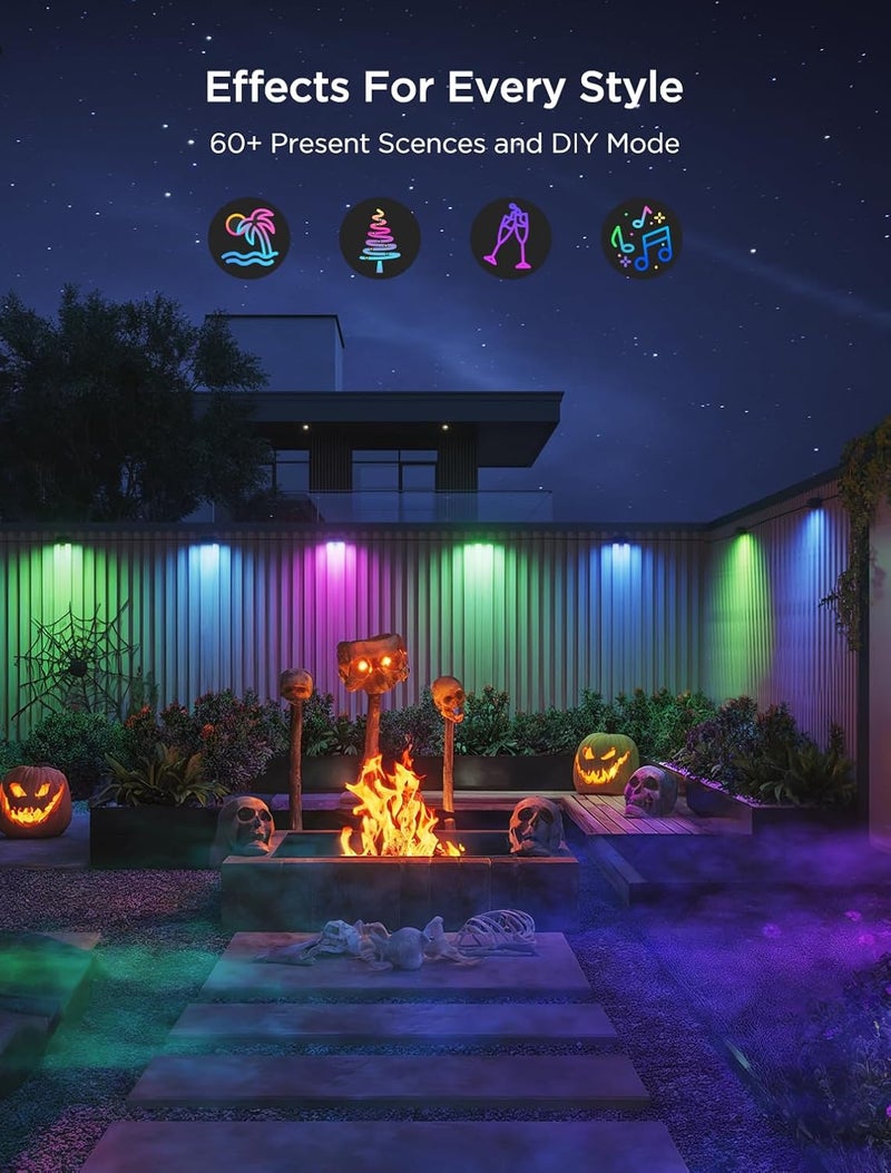 Govee Outdoor Deck Lights, Smart WiFi Outdoor Lights Work with Alexa, Google, Matter, App Control, IP65 Waterproof, Color Changing Fence Lights for Fence, Patio Decoration, Wired 18 Packs (112ft) - Image 2